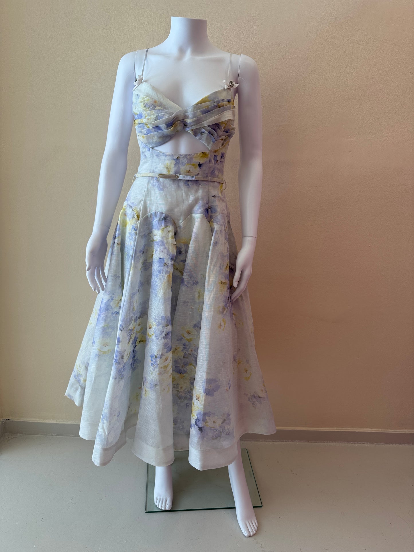 ZIMMERMANN CRUSH TWIST FRONT MIDI DRESS