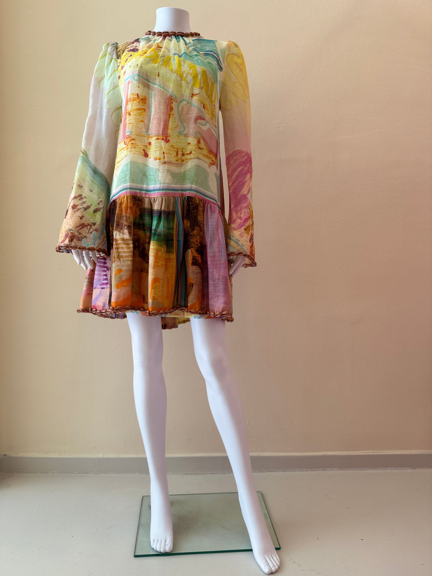 ZIMMERMANN NEUTRAL TAMA LAYERED MINIDRESS