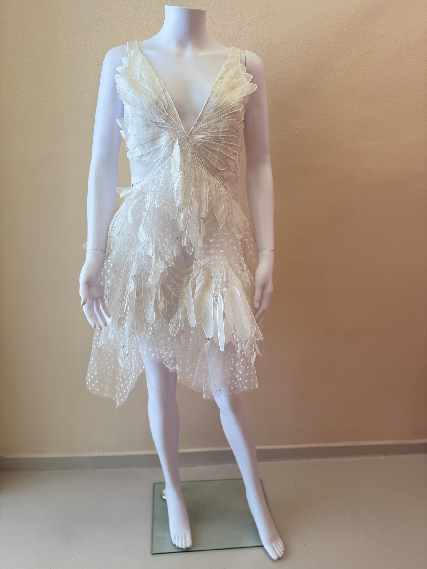 ZIMMERMANN RHYTMIC FLUTED MINIDRESS IN WHITE