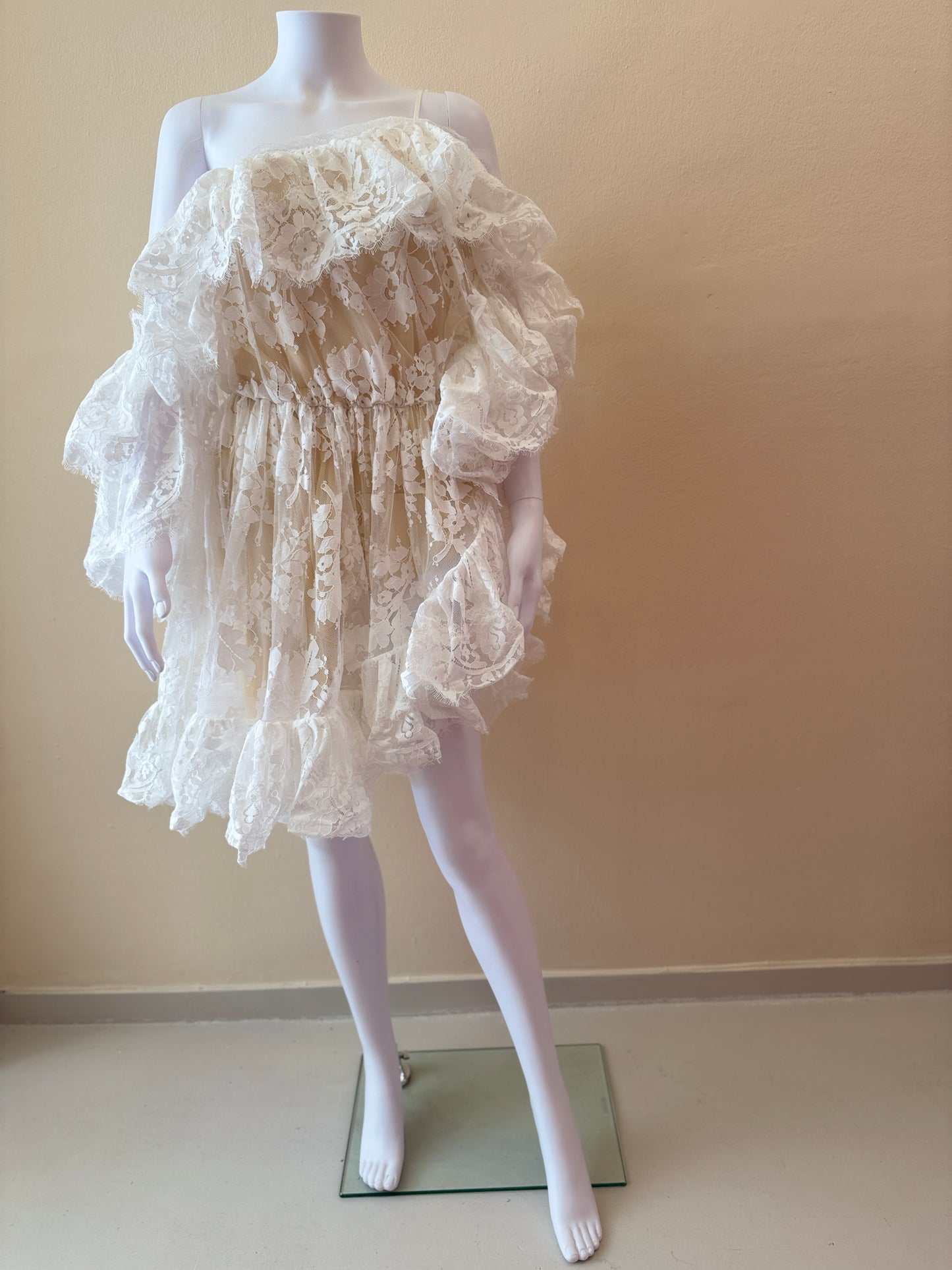 ZIMMERMANN DAWNING LACE MINI DRESS
