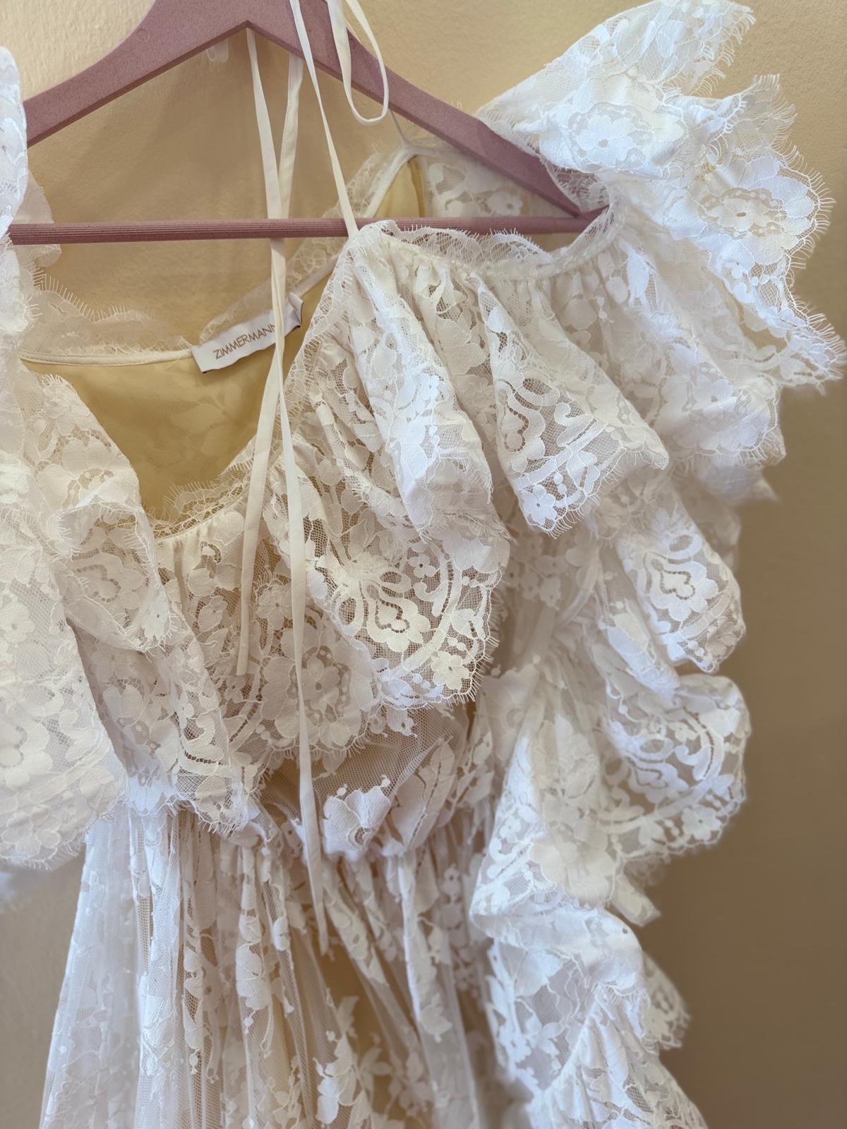 ZIMMERMANN DAWNING LACE MINI DRESS