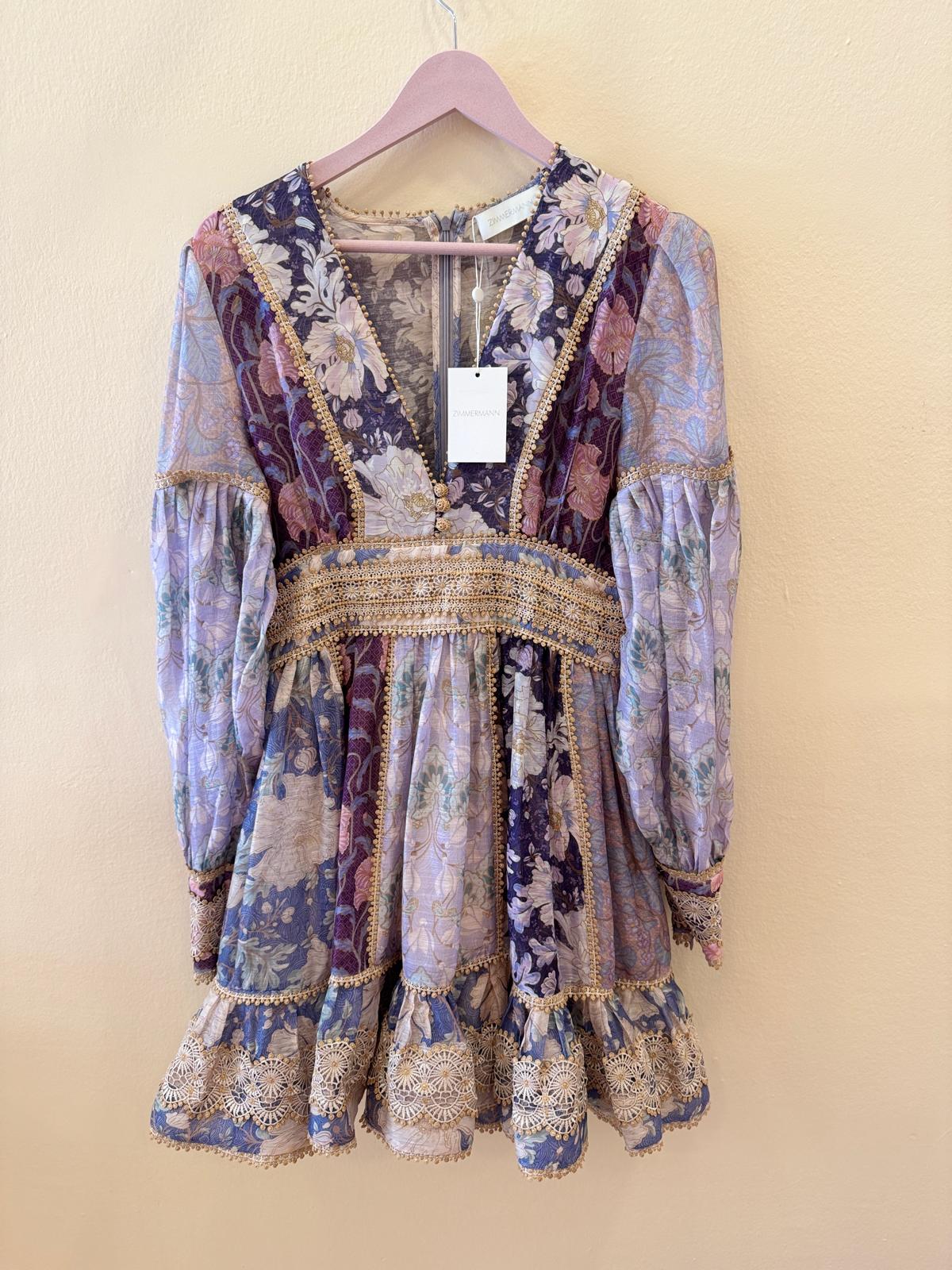 ZIMMERMANN CELESTIAL LACE DETAILED MINI DRESS