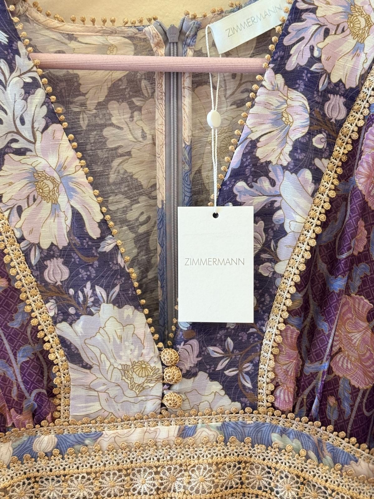 ZIMMERMANN CELESTIAL LACE DETAILED MINI DRESS