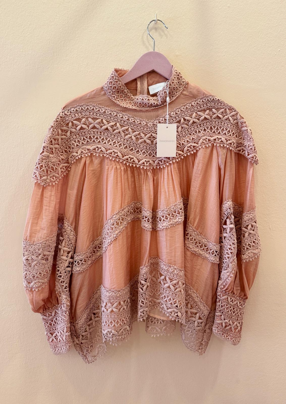ZIMMERMANN POSTCARD EMBROIDERED BLOUSE