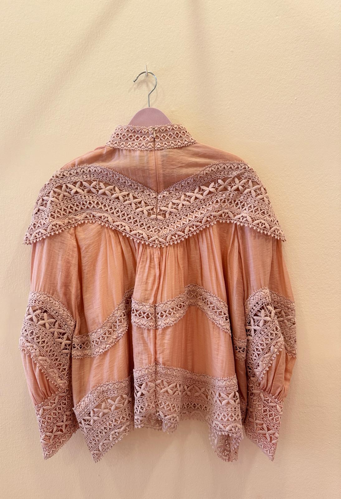 ZIMMERMANN POSTCARD EMBROIDERED BLOUSE