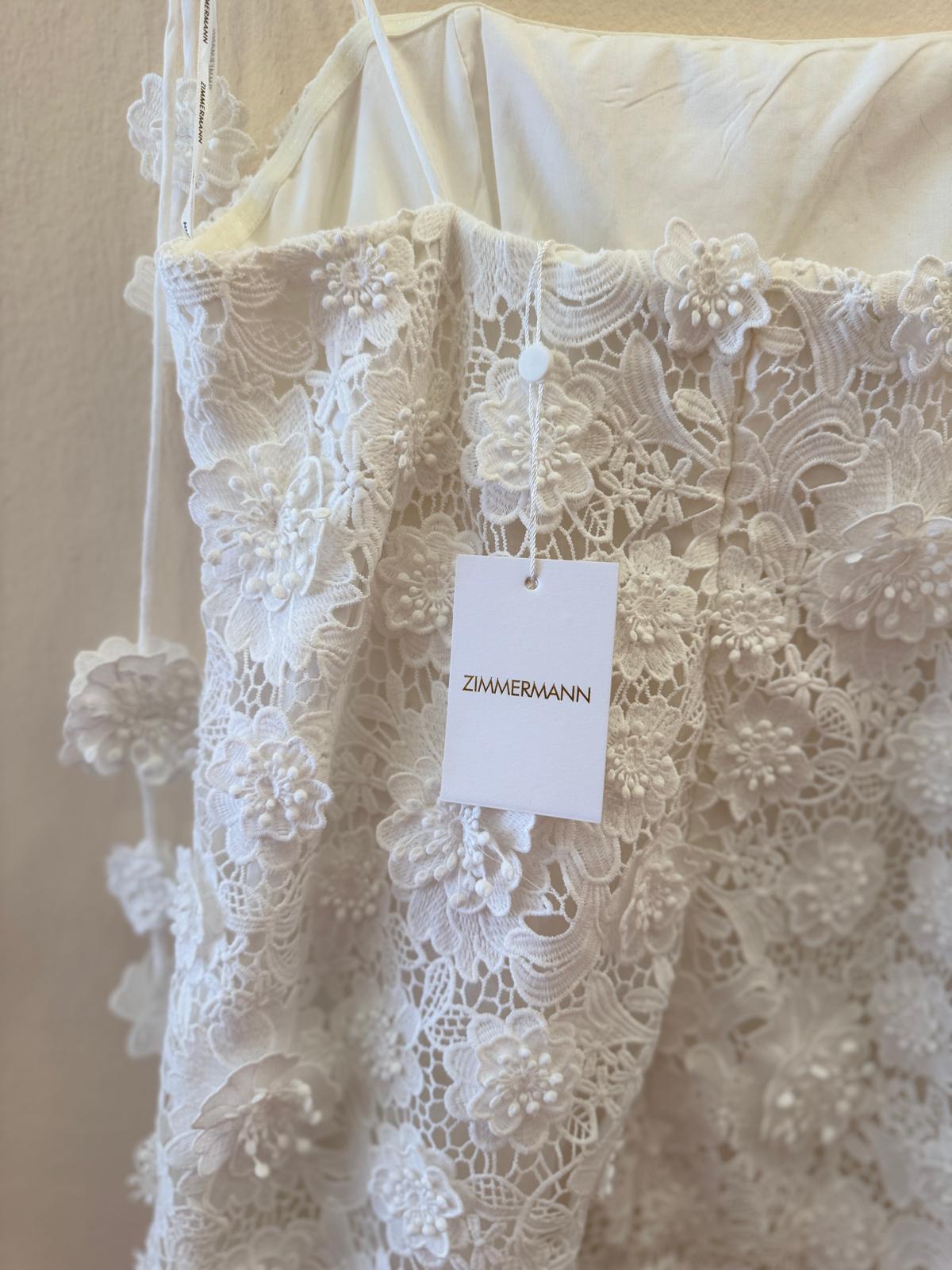 ZIMMERMANN WHITE FLORAL STRAP DRESS