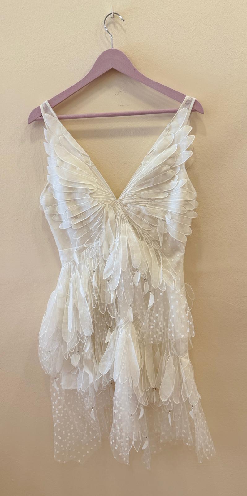 ZIMMERMANN RHYTMIC FLUTED MINIDRESS IN WHITE