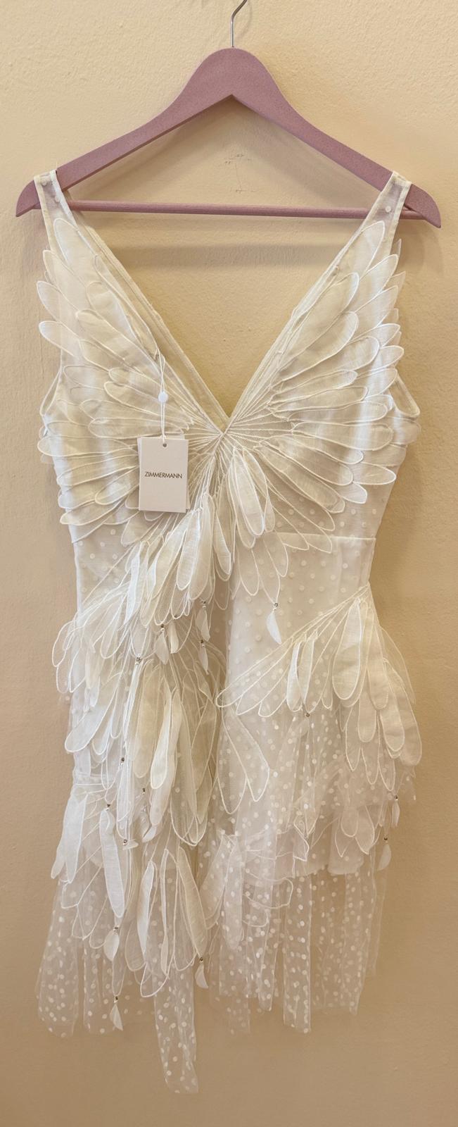 ZIMMERMANN RHYTMIC FLUTED MINIDRESS IN WHITE