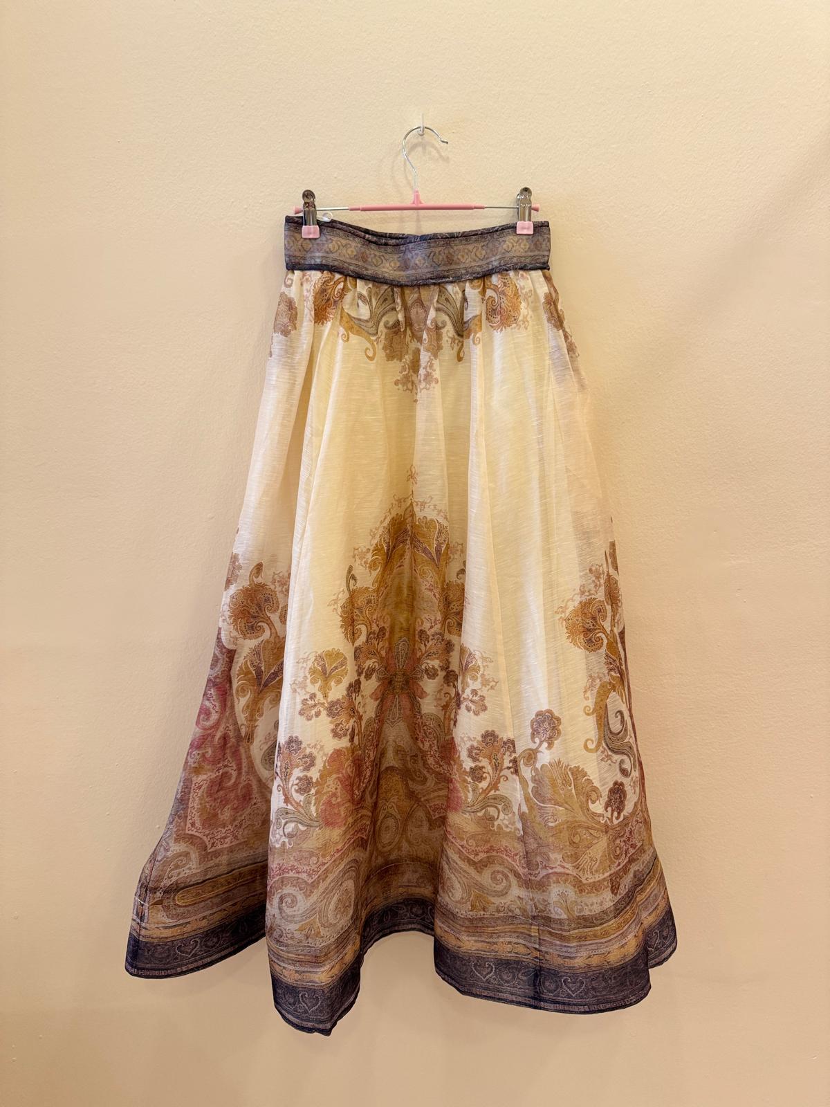ZIMMERMANN HIGH NECK LINEN AND SILK BLEND