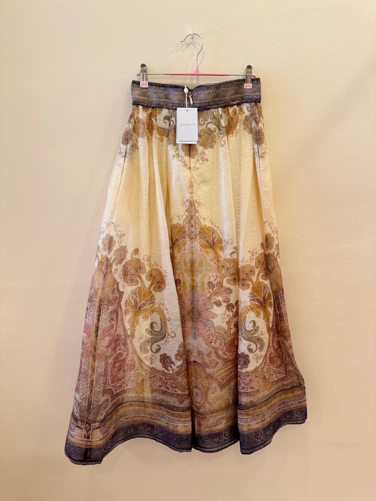 ZIMMERMANN HIGH NECK LINEN AND SILK BLEND