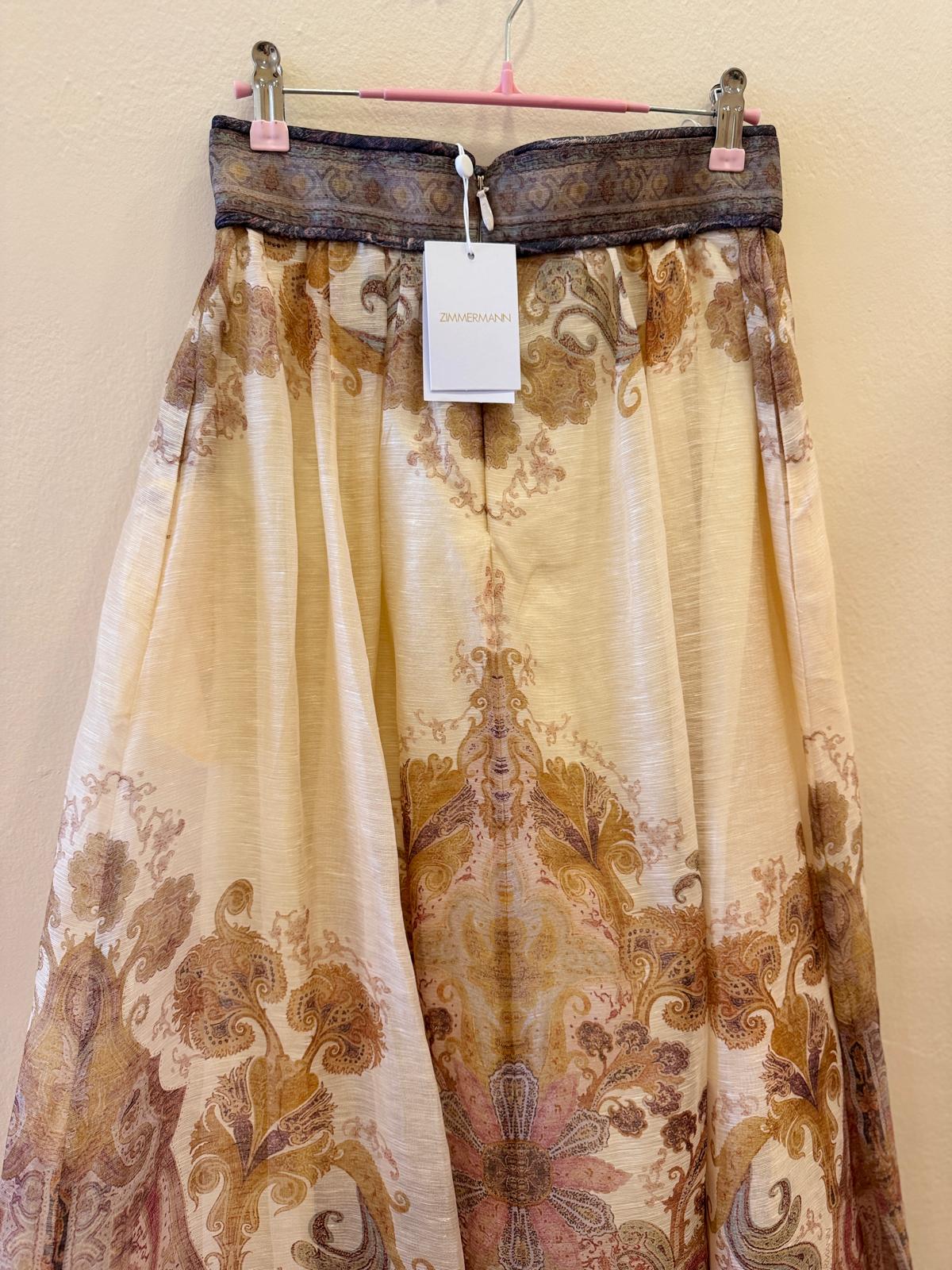 ZIMMERMANN HIGH NECK LINEN AND SILK BLEND