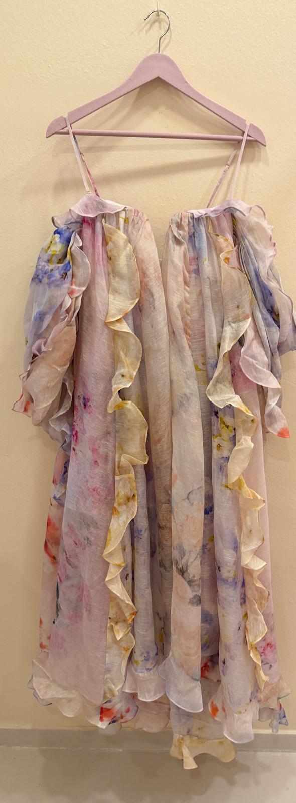 ZIMMERMANN CRUSH STRAPLESS RUFFLE DRESS