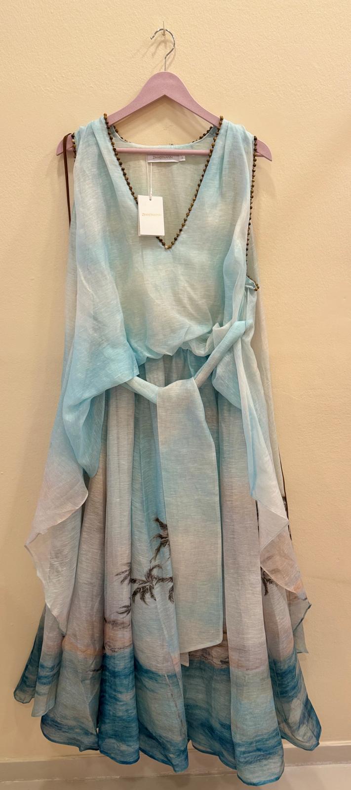 ZIMMERMANN ILLUMINATE PLUNGE GOWN IN SILK BLEND