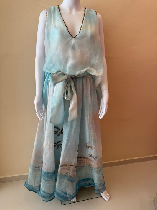 ZIMMERMANN ILLUMINATE PLUNGE GOWN IN SILK BLEND
