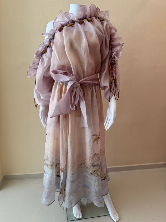 ZIMMERMANN DAWNING RUFFLE MAXI DRESS