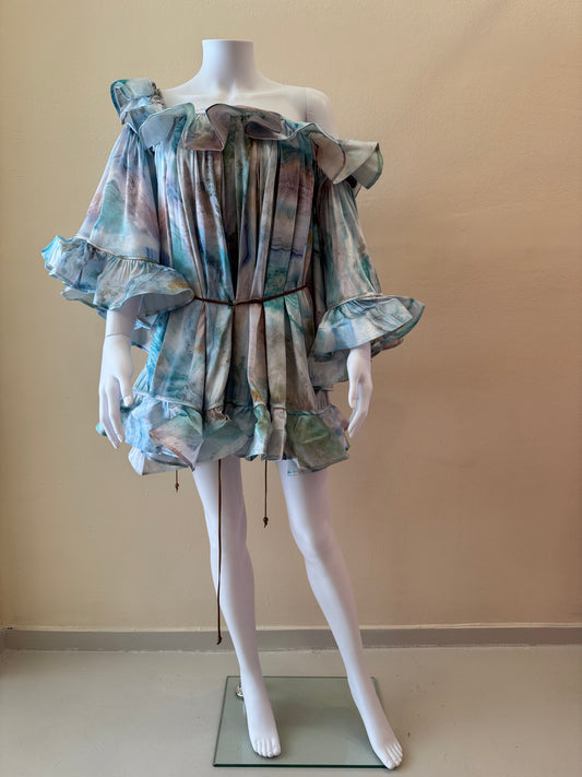 ZIMMERMANN ILLUMINATE FLOUNCE MINI DRESS