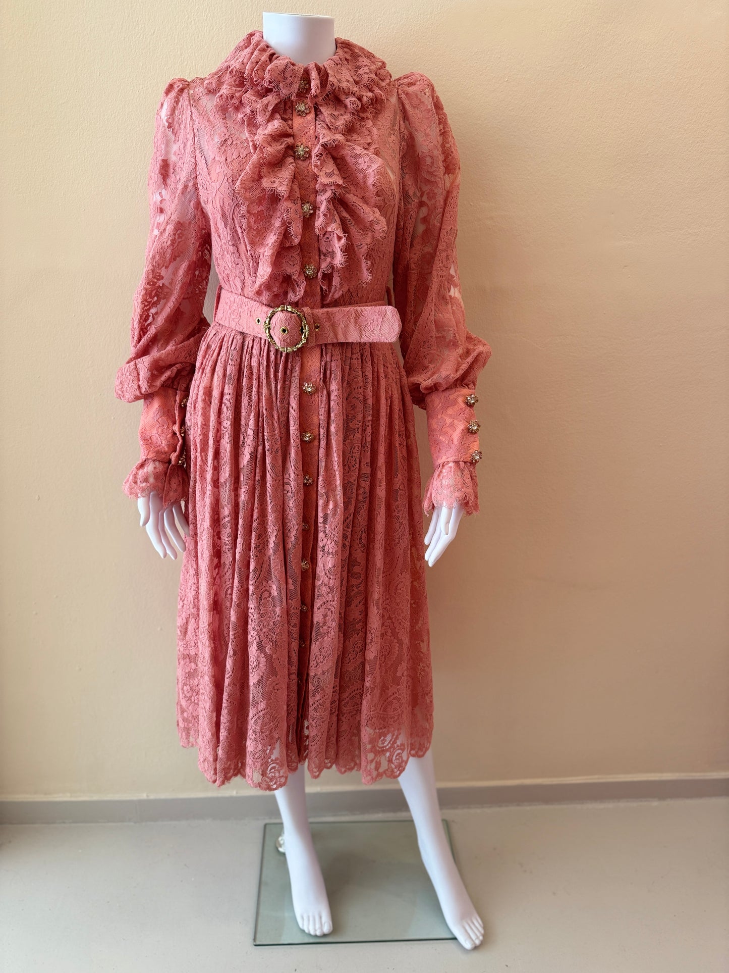 ZIMMERMANN KALEIDOSCOPE LACE RUFFLE MIDI