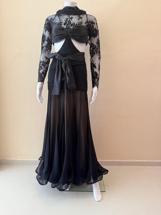 ZIMMERMANN ILLUSTRATION FLOUNBCE BOW CUTOUT LACE