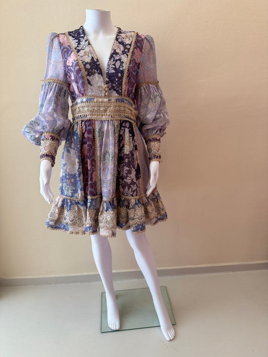 ZIMMERMANN CELESTIAL LACE DETAILED MINI DRESS