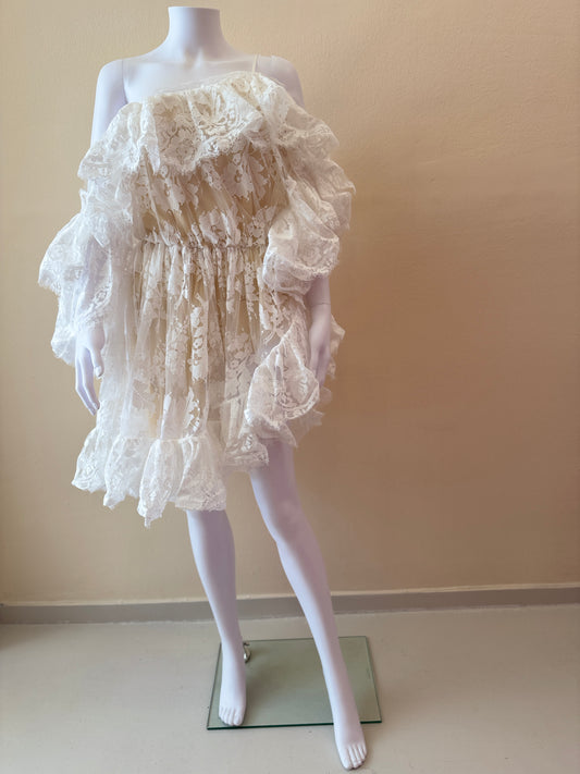ZIMMERMANN DAWNING LACE MINI DRESS