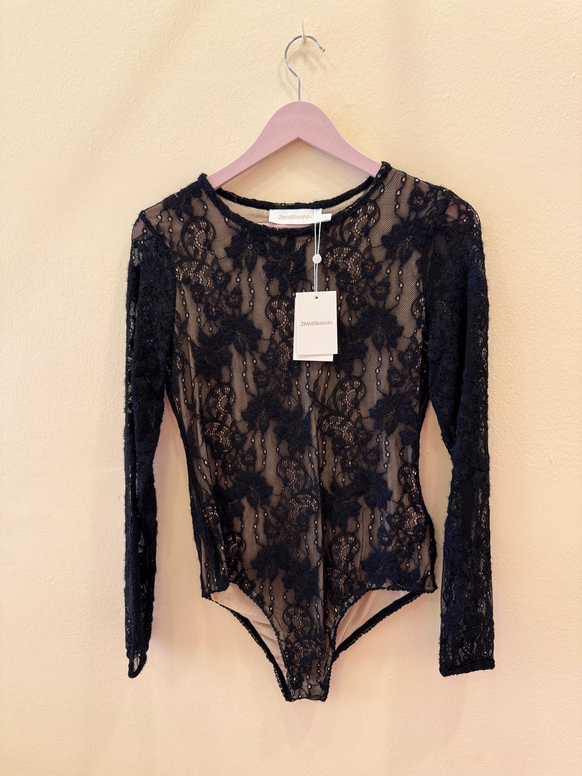ZIMMERMANN ROUND NECKLINE LACE BODYSUIT