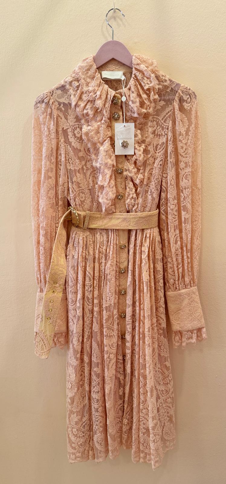 ZIMMERMANN Kaleidoscope lace ruffle midi dress