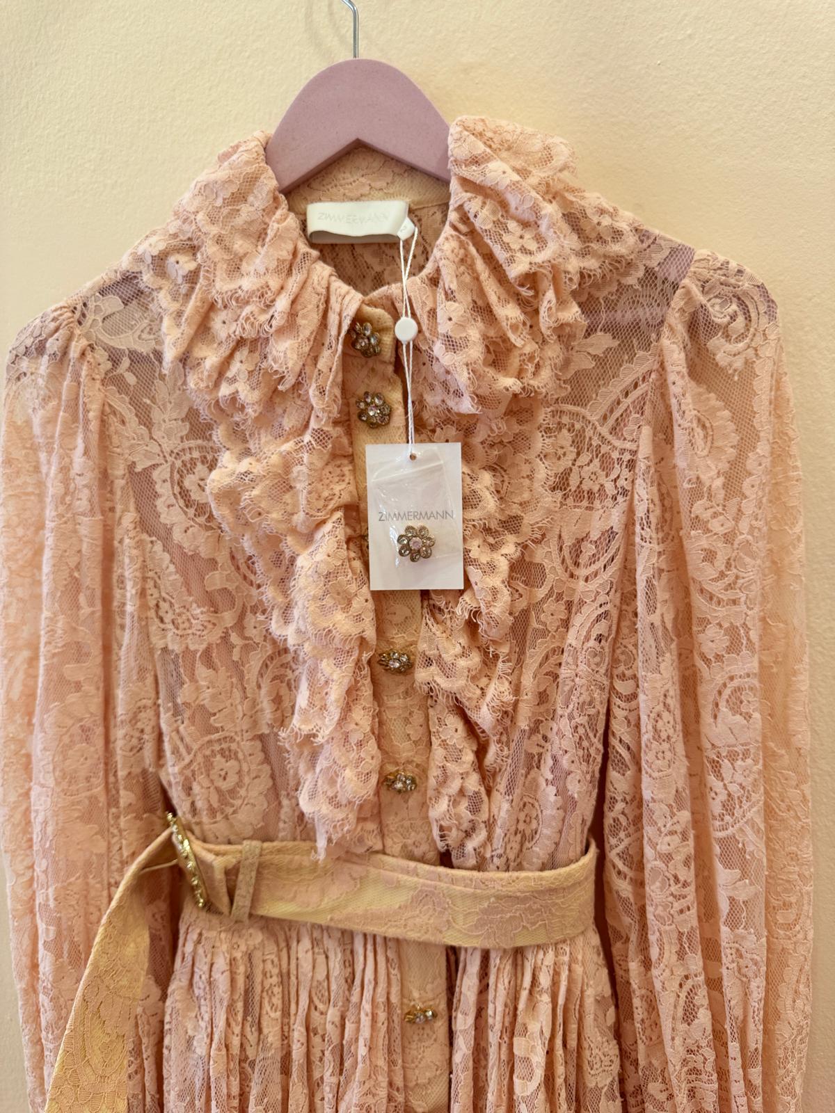 ZIMMERMANN Kaleidoscope lace ruffle midi dress
