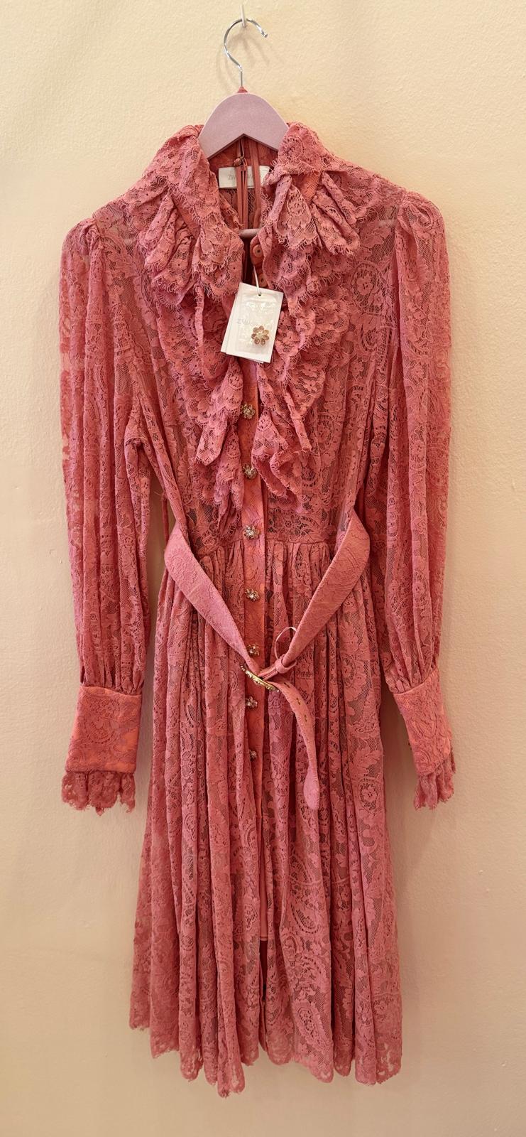 ZIMMERMANN KALEIDOSCOPE LACE RUFFLE MIDI