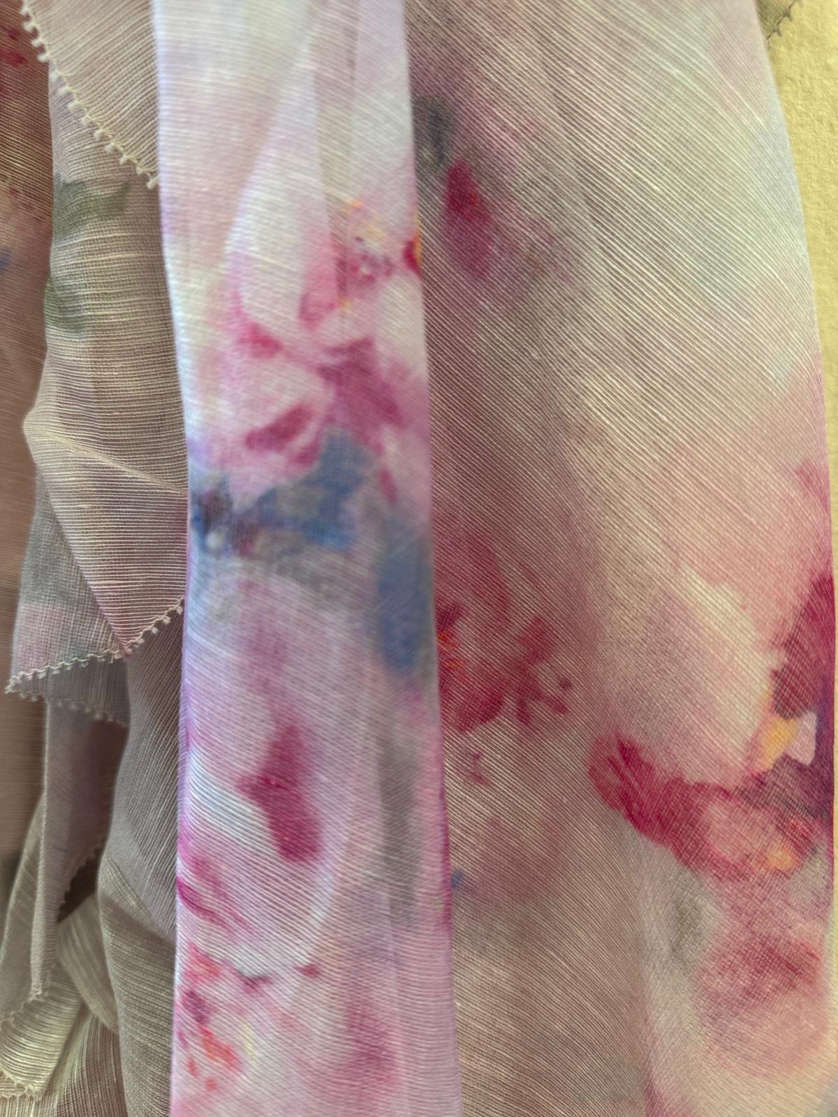 ZIMMERMANN CRUSH TIE NECK FLORAL PRINT BLOUSE